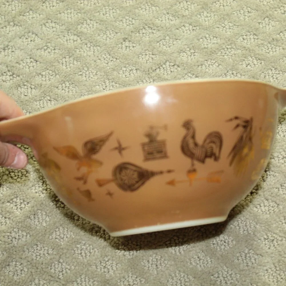 3 Vintage PYREX EARLY American Cinderella Nesting Mixing Bowls 442 443 444